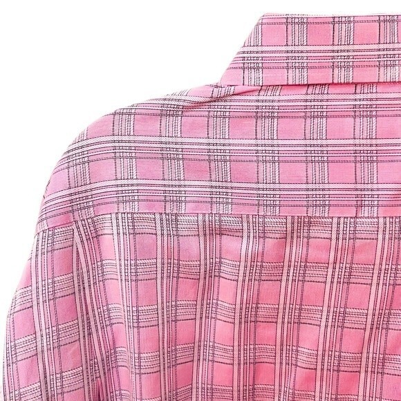 BACKRACH PINK PLAID BUTTON UP SHIRT NECK 16.5 EXCELLENT CONDITION - Picture 4 of 7